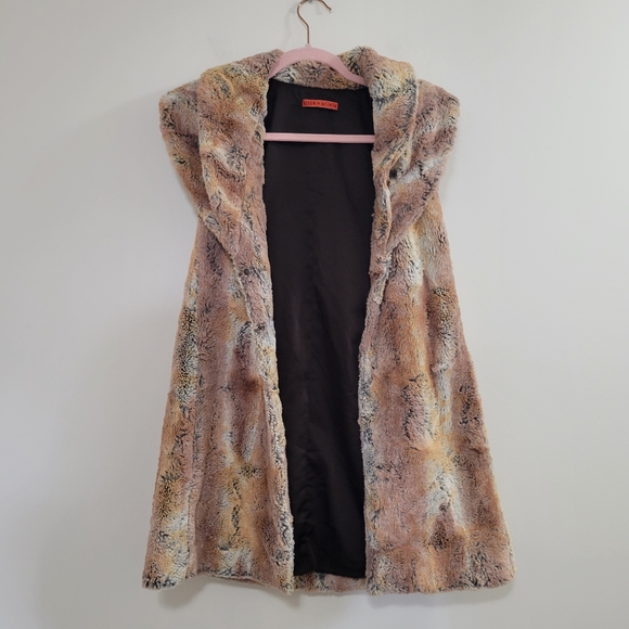 Alice + Olivia faux fur open vest brown tones - Picture 1 of 5